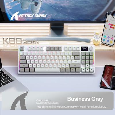 Klawiatura mechaniczna K86 Wireless Hot-Swap z Bluetooth/2.4G z wyświetlaczem i pokrętłem głośności do gier i pracy