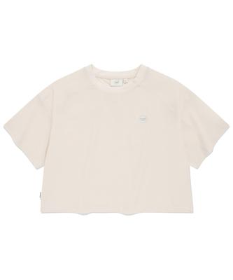 COVERNAT WOMAN Comfort String Crop T-Shirt Ivory