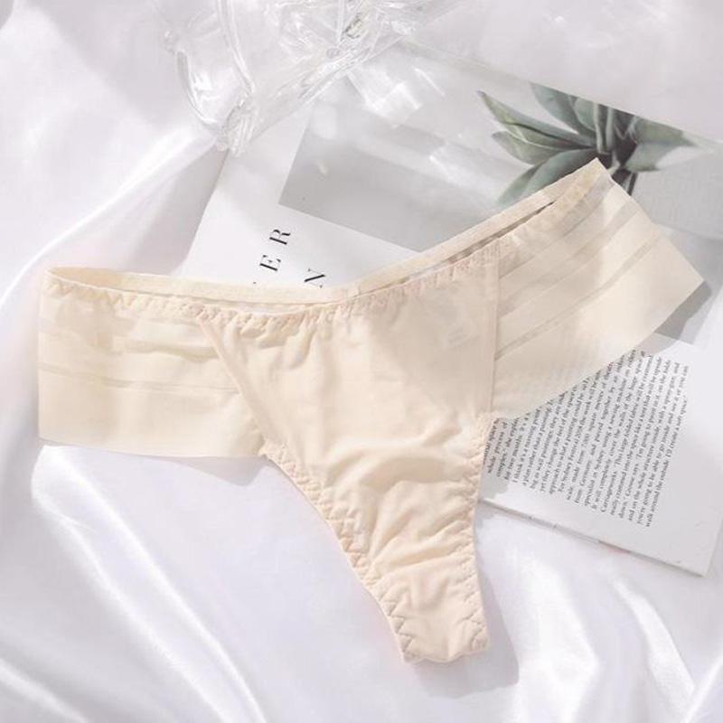 G-String Women's Panties Ice Silk Seamless Perspective Underwear Women Thong Plus Size 164