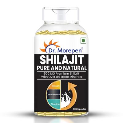 DR. MOREPEN Shilajit Capsules 60 Count Pack of 1 Vegan Himalayan Extract for Energy Stamina Performance