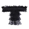 Elegant Lace Jabot Collar Detachable Hollow Design Wrist Cuffs Victorian Style Cosplay Accessory For Women Party Costume