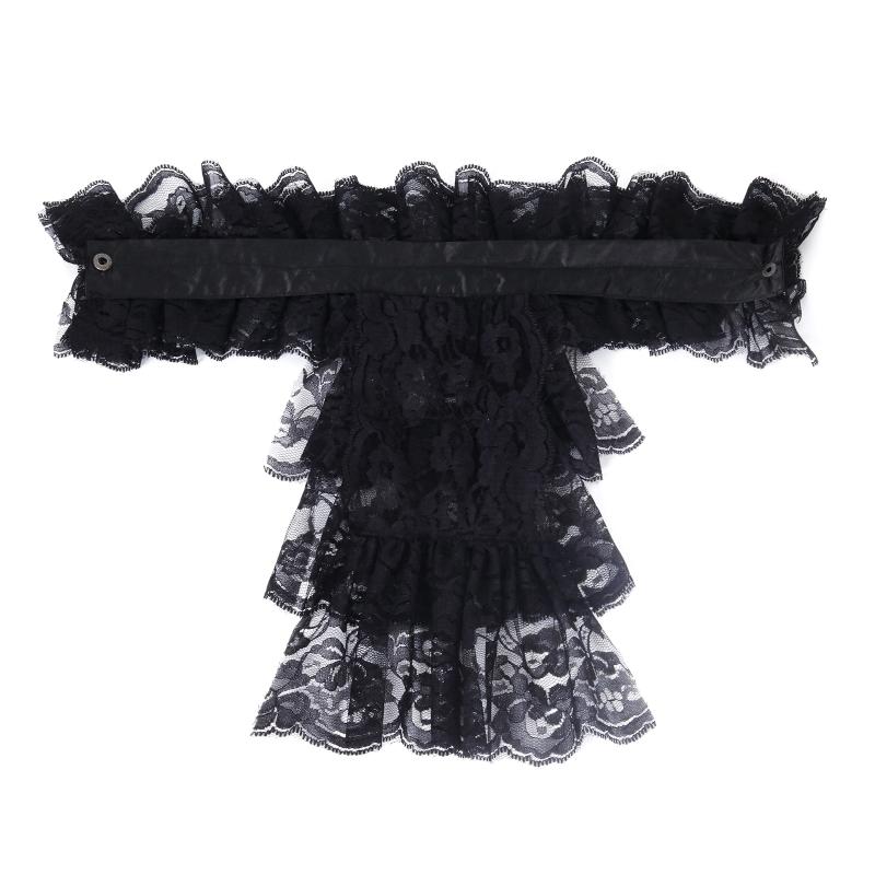 Elegant Lace Jabot Collar Detachable Hollow Design Wrist Cuffs Victorian Style Cosplay Accessory For Women Party Costume