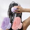 Soft Silicone Shampoo Brush Dandruff Removal Head Scalp Massager  Travel Use