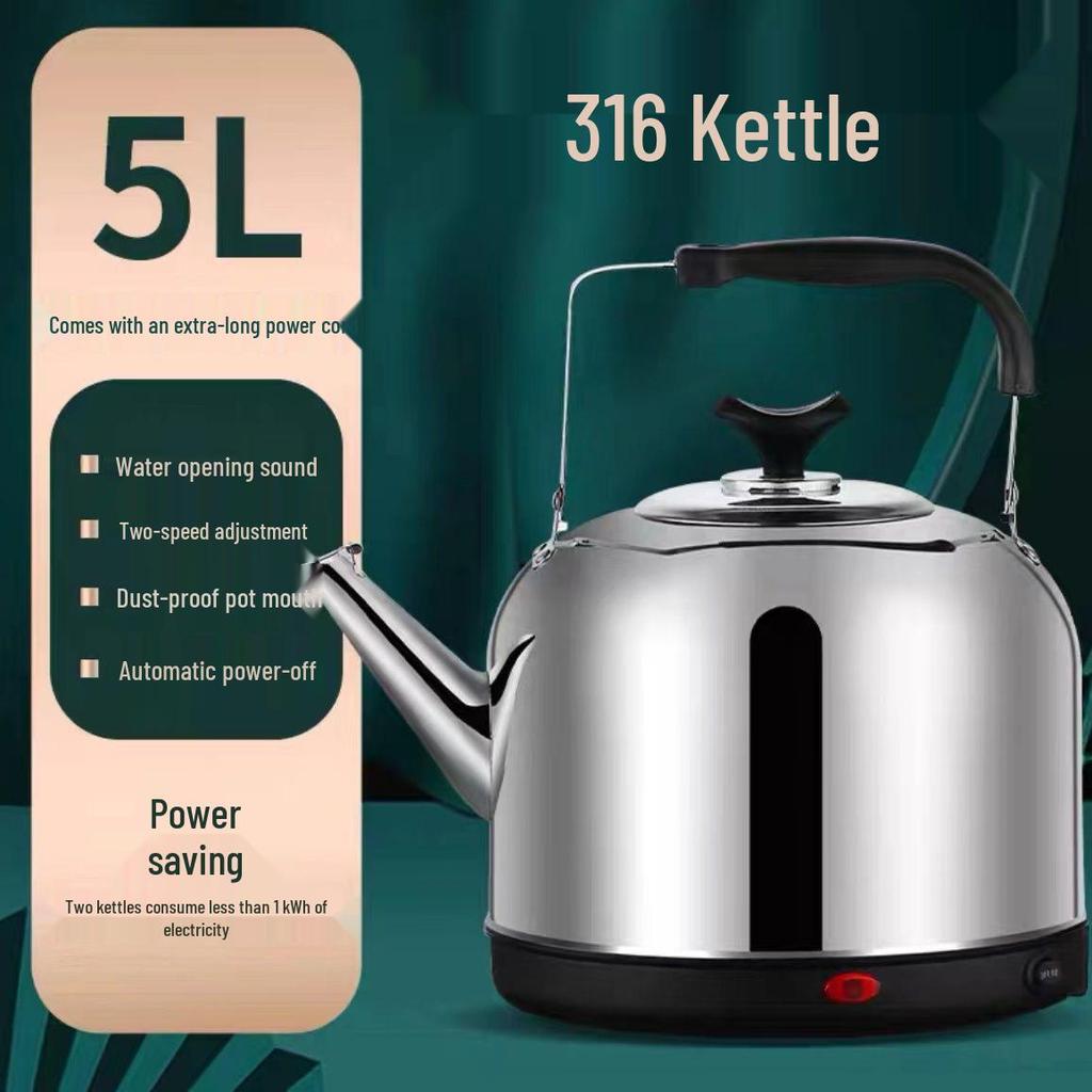 Bollitore Elettrico in Acciaio Inossidabile 316 - Spegnimento Automatico, Protezione Anti-Seccatura, Grande Capacità, Teiera Elettrica Isolante