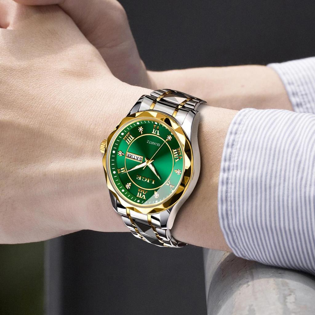 LIGE Luxury Quartz Men Watch Waterproof Luminous  Man Watch Stainless Steel Business Wristwatches