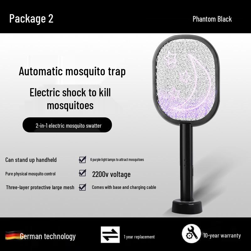 2025 Triple Grid Purple Light Mosquito Killer Lamp & Swatter