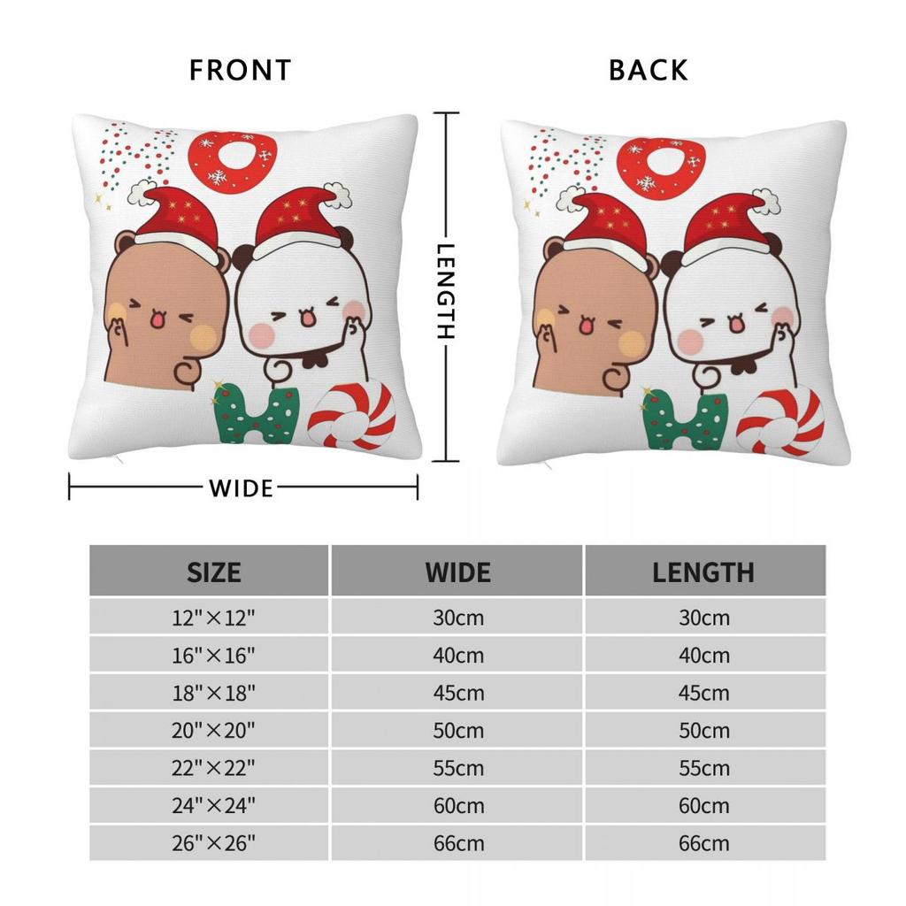 Christmas Time With Dudu And Bubu Pillowcase Double-sided Printing Polyester Cushion Cover Gift Pillow Case Cover Sofa