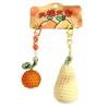 1pair Bag Hanging Knitted Flower Pendant Woolen Car Keyrings Cute Crochet Fruit Keychains  Backpack