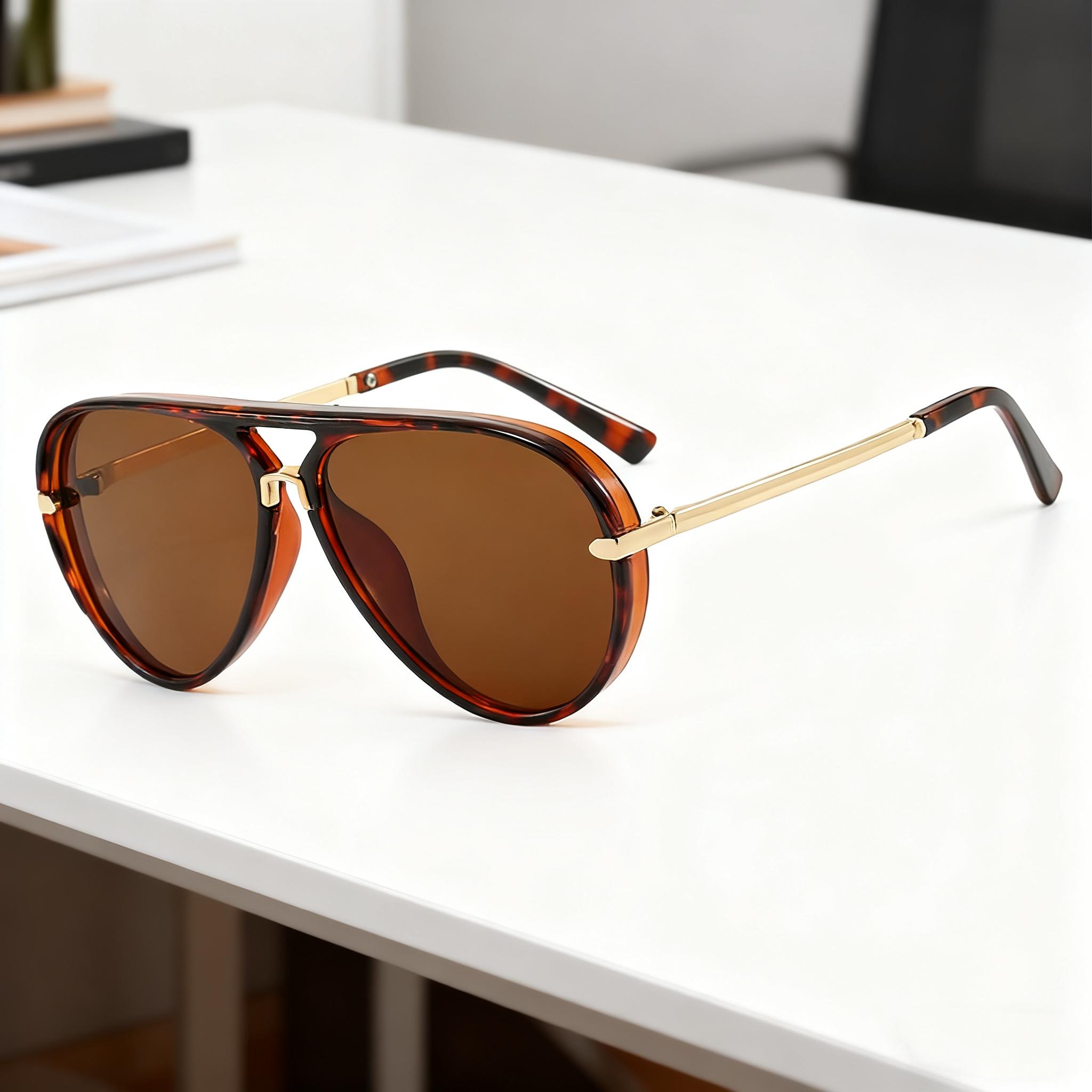 Yiran Glasses Women's New Stylish Toad Shaped Sunglasses Outdoor Neutral Travel Street Photography Large Frame Uv400 Sunscreen Glasses