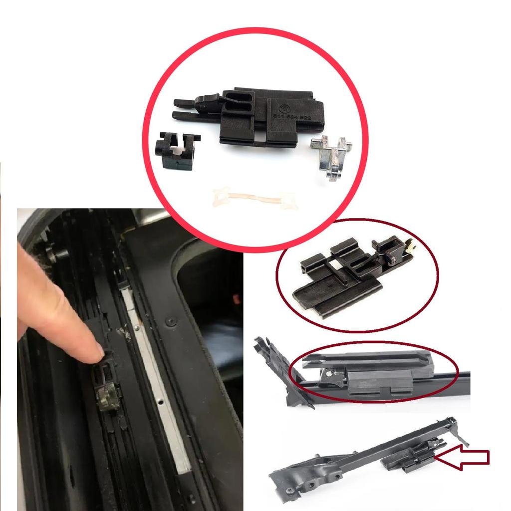 ESR535 4 Pieces Sunroof Slider Guide Rail Bracket Clips Right Side for BMW 5 Series E39 1996-2003 4/5 Door X5 E53 2000-2006 811694522 54128202296
