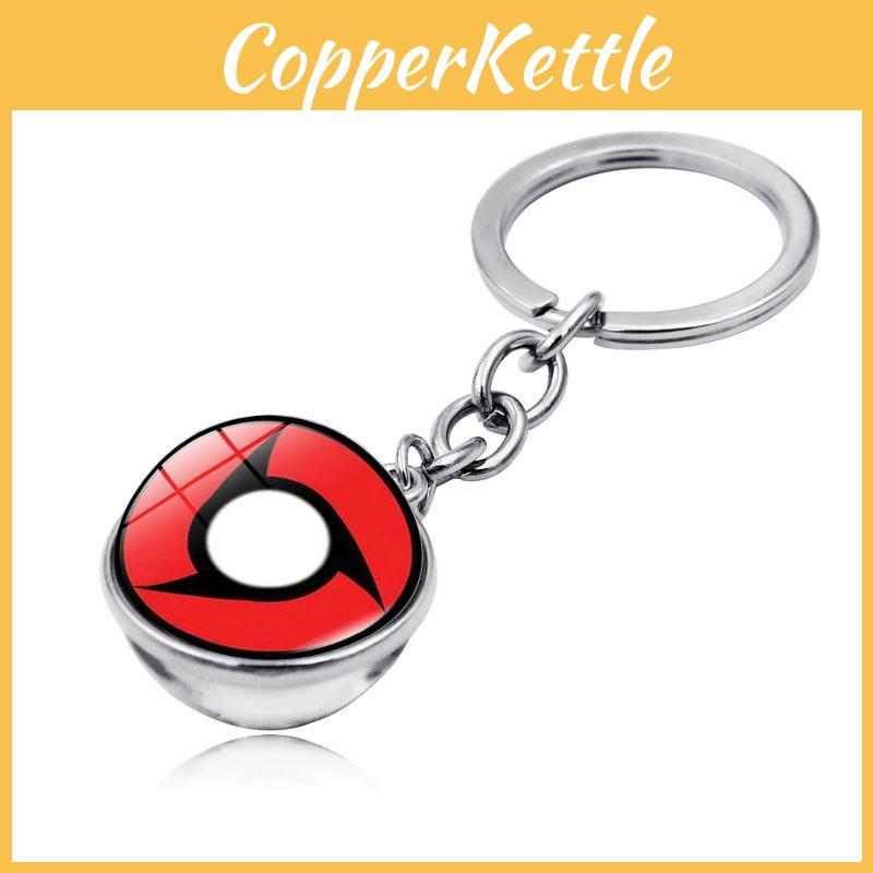 Sharingan Naruto Keychain With Glass Ball Cartoon Style For Anime Memorabilia