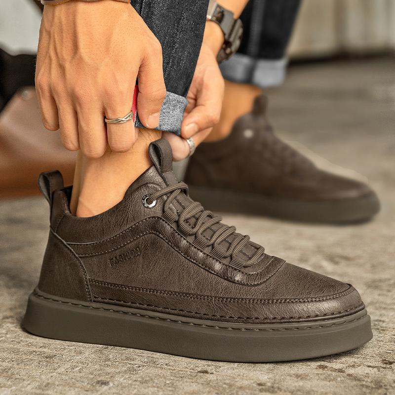 Fashion High Quality Casual Leather Men Outdoor Oxford Boots New Handmade Flat Designer Retro Boots Comfy Antiskid Walking Driving Shoes