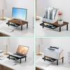 Hajnan Rustic Laptop Monitor Stand With Shelf + Drawer
