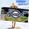 Milwaukee Brewers Logo Print Beach Towel, Large Soft Quick Dry Towel for Beach Camping Swimming