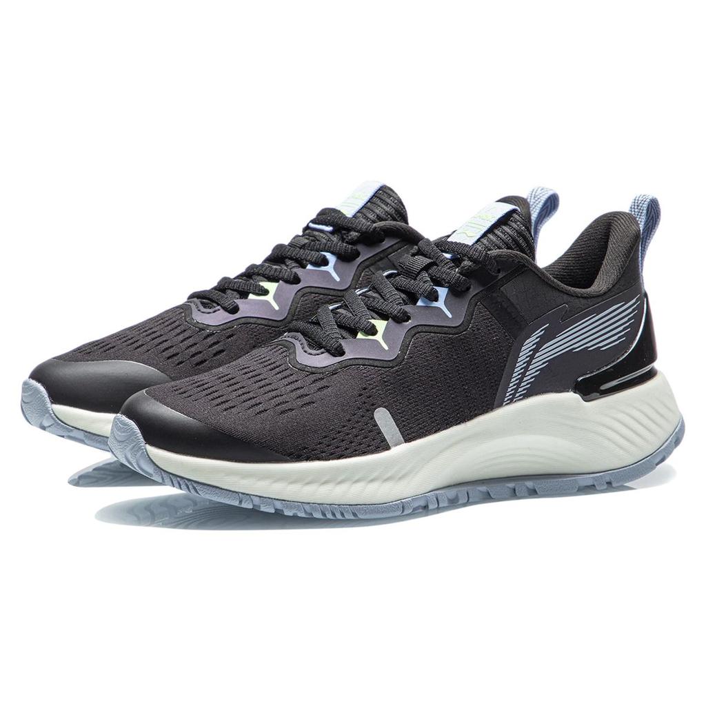 Li Ning Yue Ying Essential Reflective Breathable Shock Absorbing Non-Slip Durable Low-Top Running Shoes Women sneaker Black White Blue ARHR108-3
