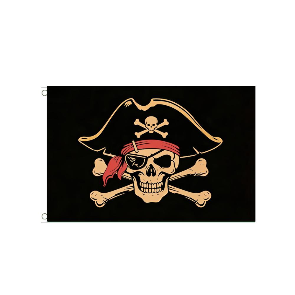 Bandiera Teschio e Tibie Incrociate Pirata 2x3 piedi 3x5 piedi Stendardo Jolly Roger per Festa di Halloween Bar Casa Cortile Decorazione Murale a Tema Pirata