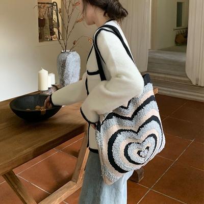 Knitted Bag Woven Bag All-in-one Shoulder Bag Women's Advanced Sense Hand Shopping Bag