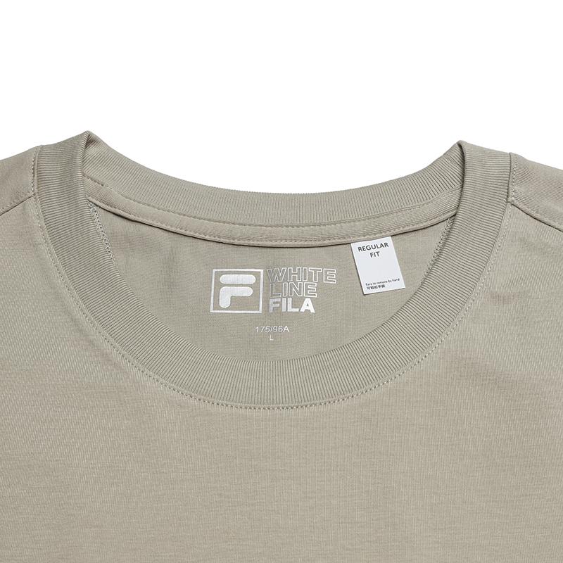 FILA White Contact Cool Feeling Simple Fashion Casual Versatile T-Shirt Men tops Smoke-Khaki F61M623103FLK