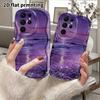 Phone Case: 2D Flat Samsung Galaxy A34 A35 M05 M06 S20 S22 S21 FE Plus 5G Protective Case, Couple Style, Glow-in-the-Dark Beach, Christmas and Hallowe