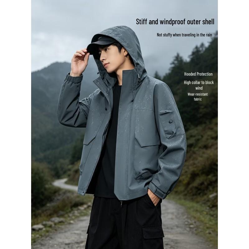PATAVINITY Outdoor Waterproof Windbreaker Jacket