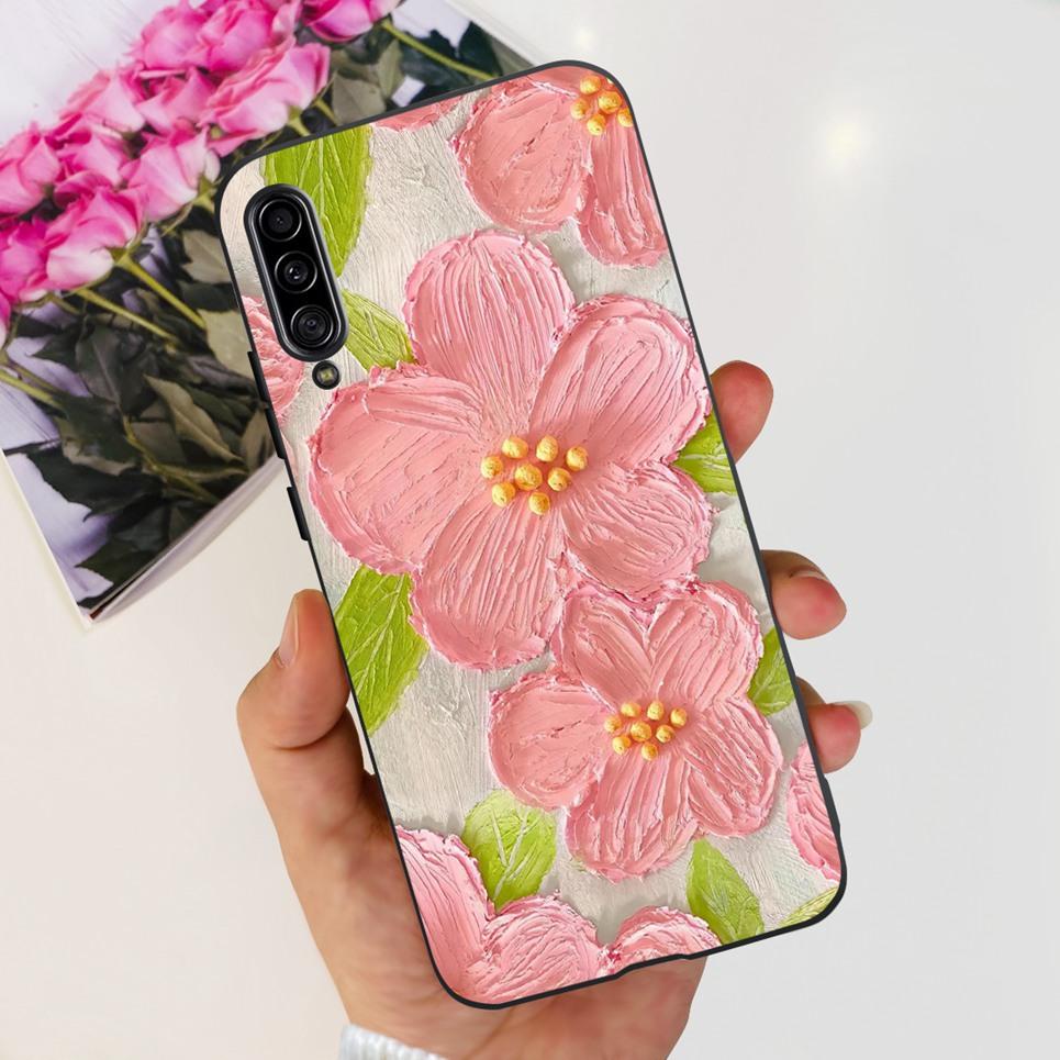 For Samsung Galaxy A90 5G Phone Case Samsung A90 SM-A908B 5G Flower Butterfly Woman Fashion Soft TPU Bumper Transparent Silicone