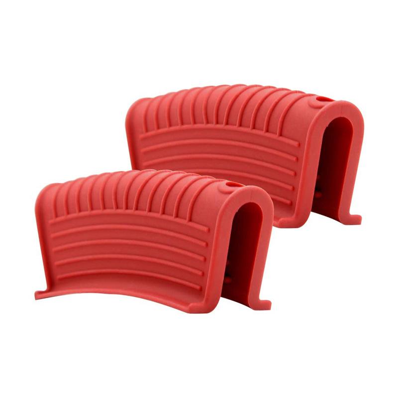

2 Pcs Silicone Assist Hot Pan Handle Holder Anti-slip Cast Iron Pan Skillet Handle Cover Heat Resistant Pot Holder Sleeves JT426 красный