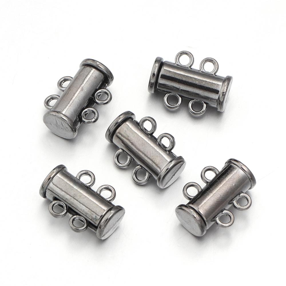 5Pcs 2/3/4/5/6/8 Holes Strong Magnetic Clasps Slide Tubes Lock Clasp Connectors DIY Bracelet Necklace Buckle Hook Jewelry Making