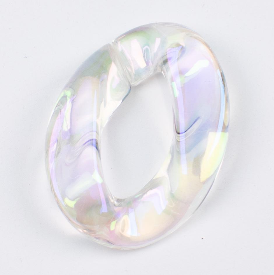 

Акриловая переливающаяся вставка-пряжка в виде русалочьей цепочки, 31x39 мм - DIY украшение и аксессуар для сумки Model 2255 (31*39mm)