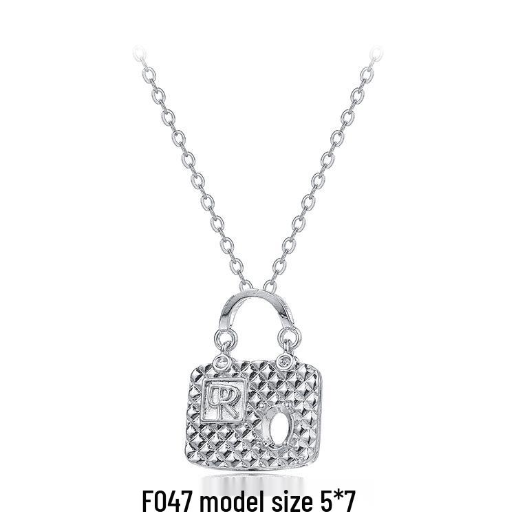 DIY Fashion Simple S925 Silver Pearl Pendant for Women, Adjustable 8mm White Copper Silver Setting.