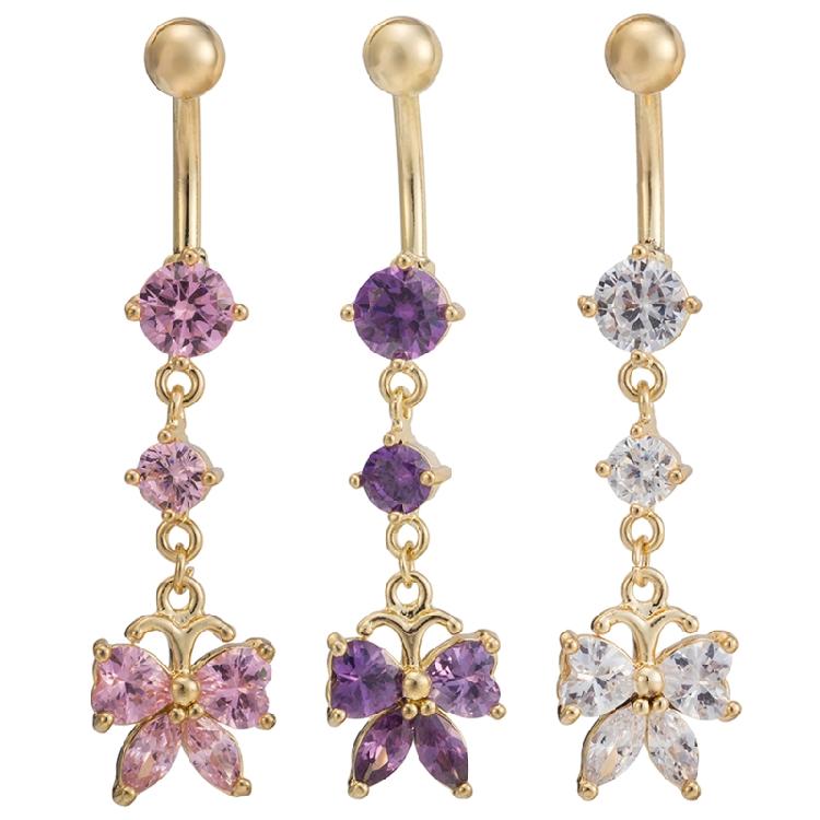 Bauchnabelringe Bauchnabelpiercing Stäbe für Schmetterlingsglocke Bauchnabelpiercing Stange Piercing