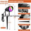 RGBW Outdoor Spotlight with Remote and Plug for Garden, Path, and Wall Lighting