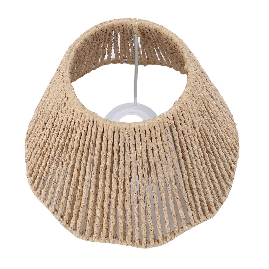 Abażur na lampę stołową tkany ze sznurka E27 E14 Dekoracyjny falowany brzeg Abażur do kuchni sypialni kawiarni