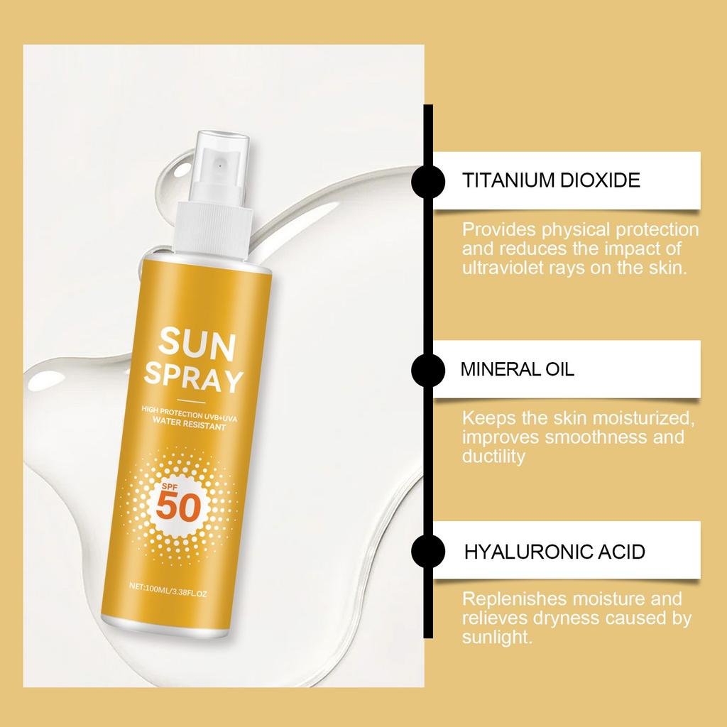 Sprej na opalování na obličej - Vodotěsný fixační sprej na make-up, Dlouhotrvající fixační sprej na make-up, Dokončovací sprej na make-up 100 ml