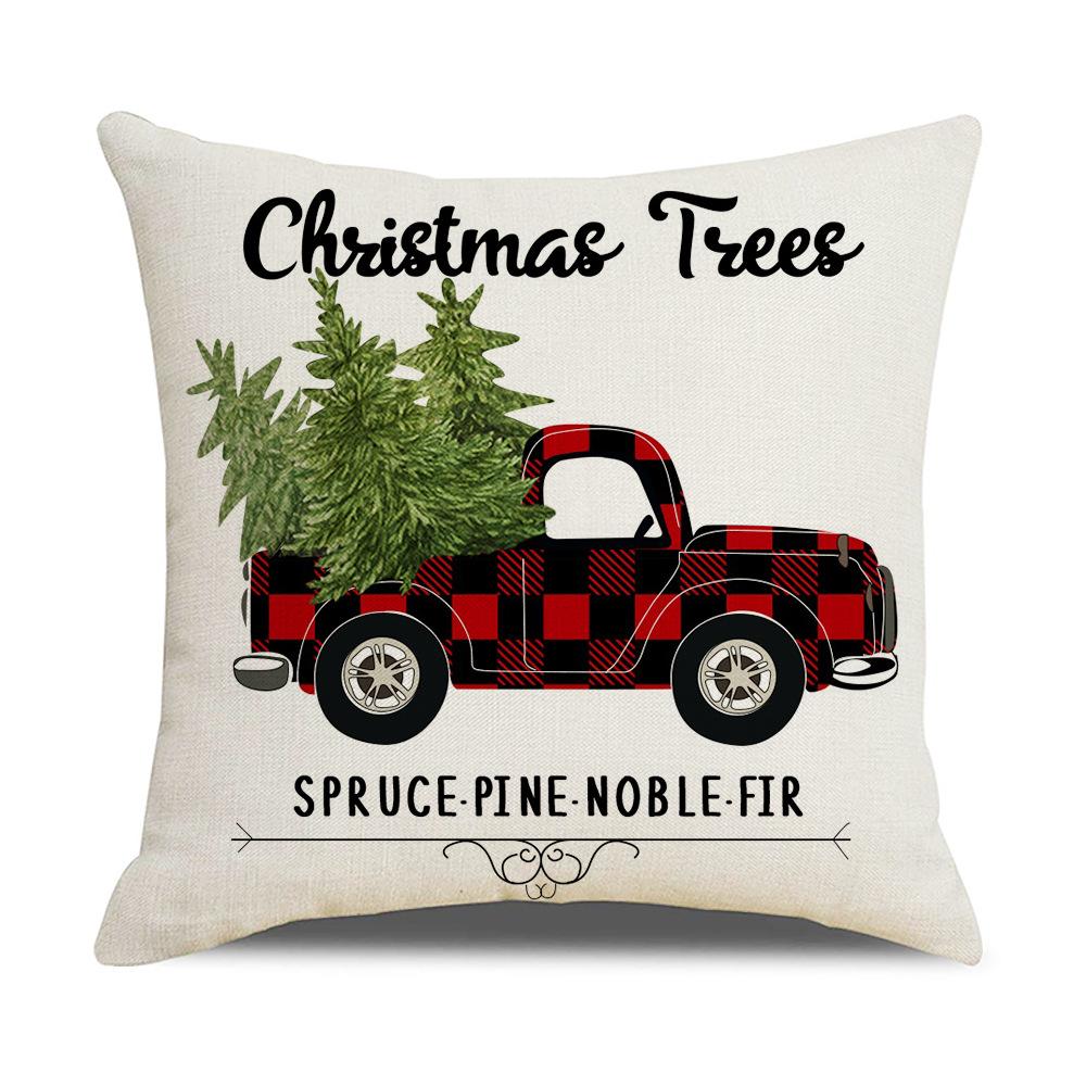 

Christmas Elk Pillow Case Nordic Linen Christmas Tree Sofa Living Room Pillow Case Cushion 45 * 45Cm (without pillow core)