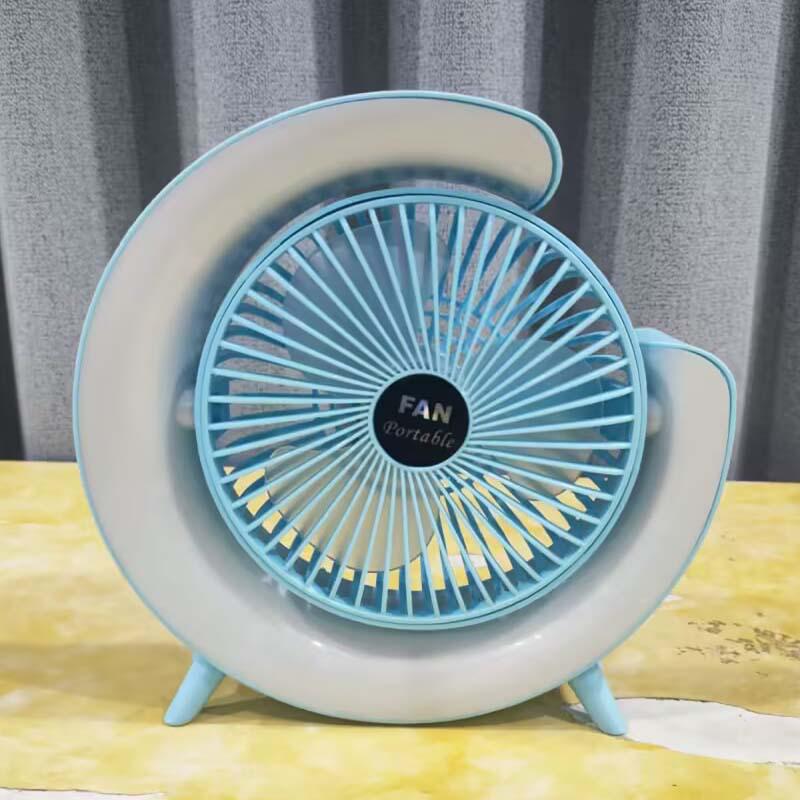 

New Mini USB-Charging Moon Fan: Silent Desktop Circulation for Home or Dormitory 24x24 cm синій