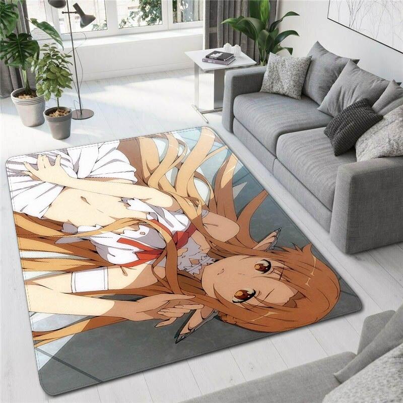 Sexy Asuna Cartoon Adult Carpet Living Room Bedroom Beautiful Large Carpet Balcony Bathroom Anti-slip Door Mat Birthday Gift