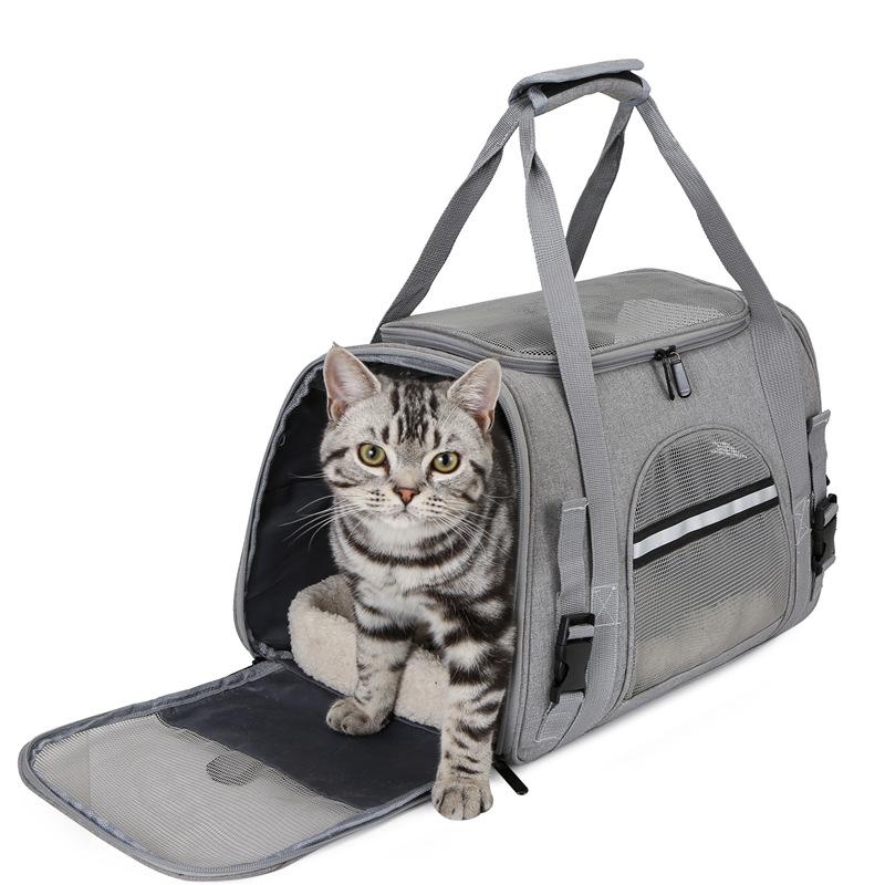 Foldable Pet Handbag, Breathable Outdoor Travel Carrier, Portable Lightweight Cat Dog Shoulder Bag for Daily Outing