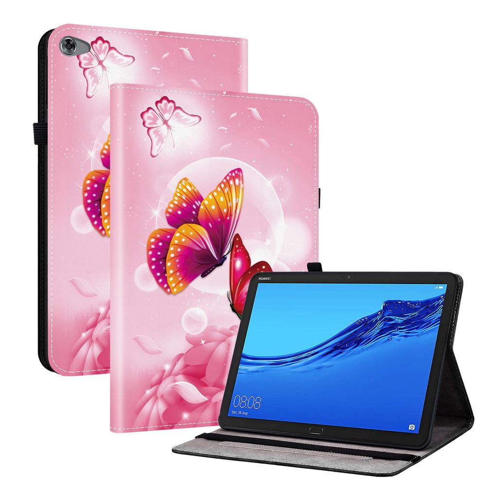 PU Leather Tablet Case for Huawei MediaPad M5 lite (10.1")-11 Styles! Durable, with 2 Stand Slots, Pencil Holder & Card Slots, Flexible TPU Back Cover