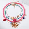 3Pcs/Set  Colorful Resin Beaded Charms Necklaces For Women Summer Ocean Vacation Style Party Jewelry Neck Accessories