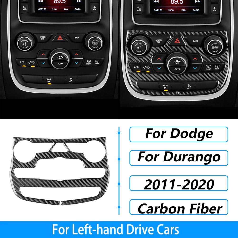 For Dodge Durango 2011-2020 Carbon Fiber Center Console Gear Shift Air Outlet AC CD Window Lift Trim Set Car Accessories Sticker