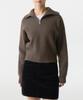 MUSINSA STANDARD WOMAN Women'S Lambswool Ribbed Knit Half Zip [Mocha Brown]