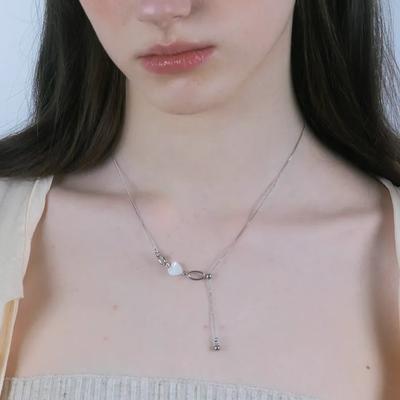 Heart Mother-of-Pearl Slide Ball Necklace_PM25N001SS