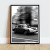 Vintage Schwarz-Weiß-Sportwagen-Fotodruck Moderne Schlafzimmer-Wanddekoration Auto-Poster Schwarz-Weiß-Sportwagen-Leinwanddruck