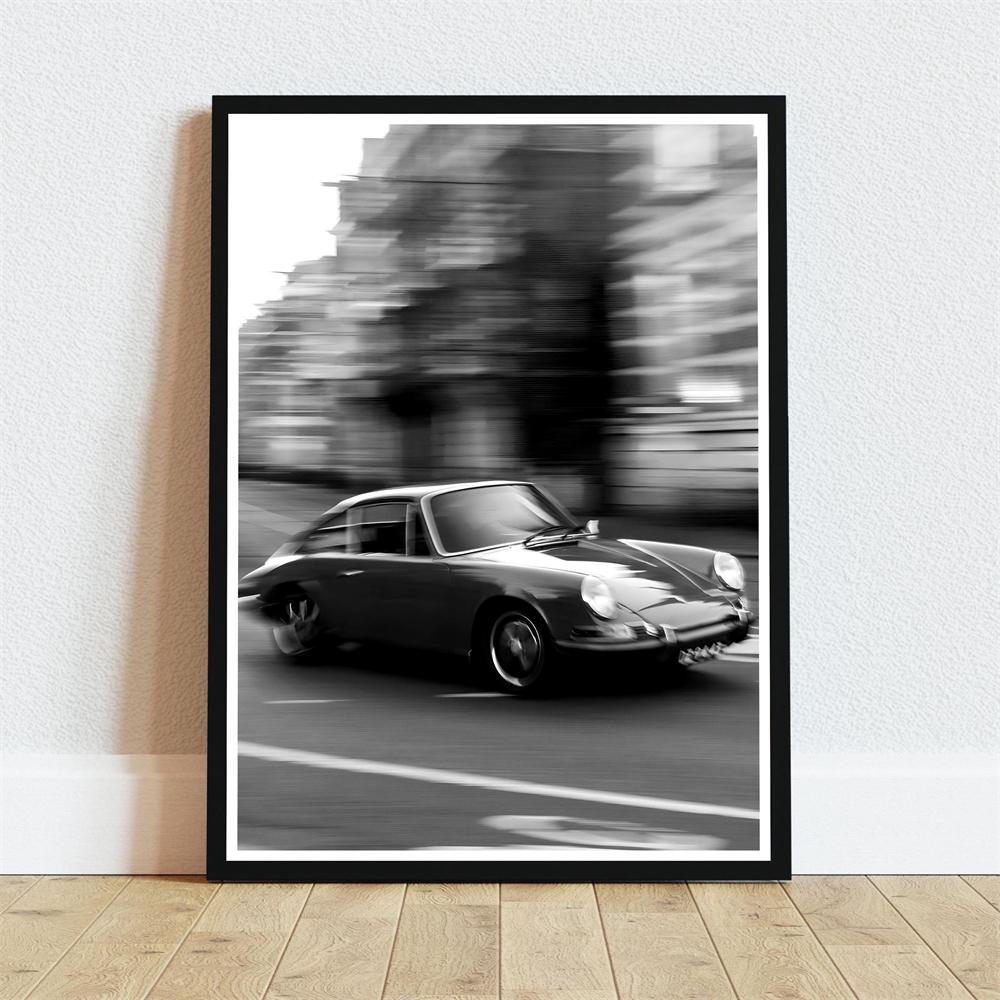 Vintage Schwarz-Weiß-Sportwagen-Fotodruck Moderne Schlafzimmer-Wanddekoration Auto-Poster Schwarz-Weiß-Sportwagen-Leinwanddruck