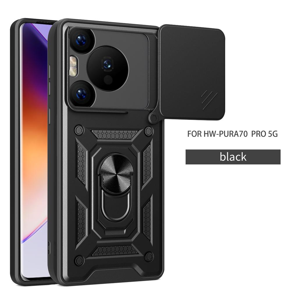 For Huawei Pura 80 Case Huawei Pura 80 Pro + Phone Case Pura 80 Ultra Magnetic Ring Holder Armor Slide Camera Protect Back Cover
