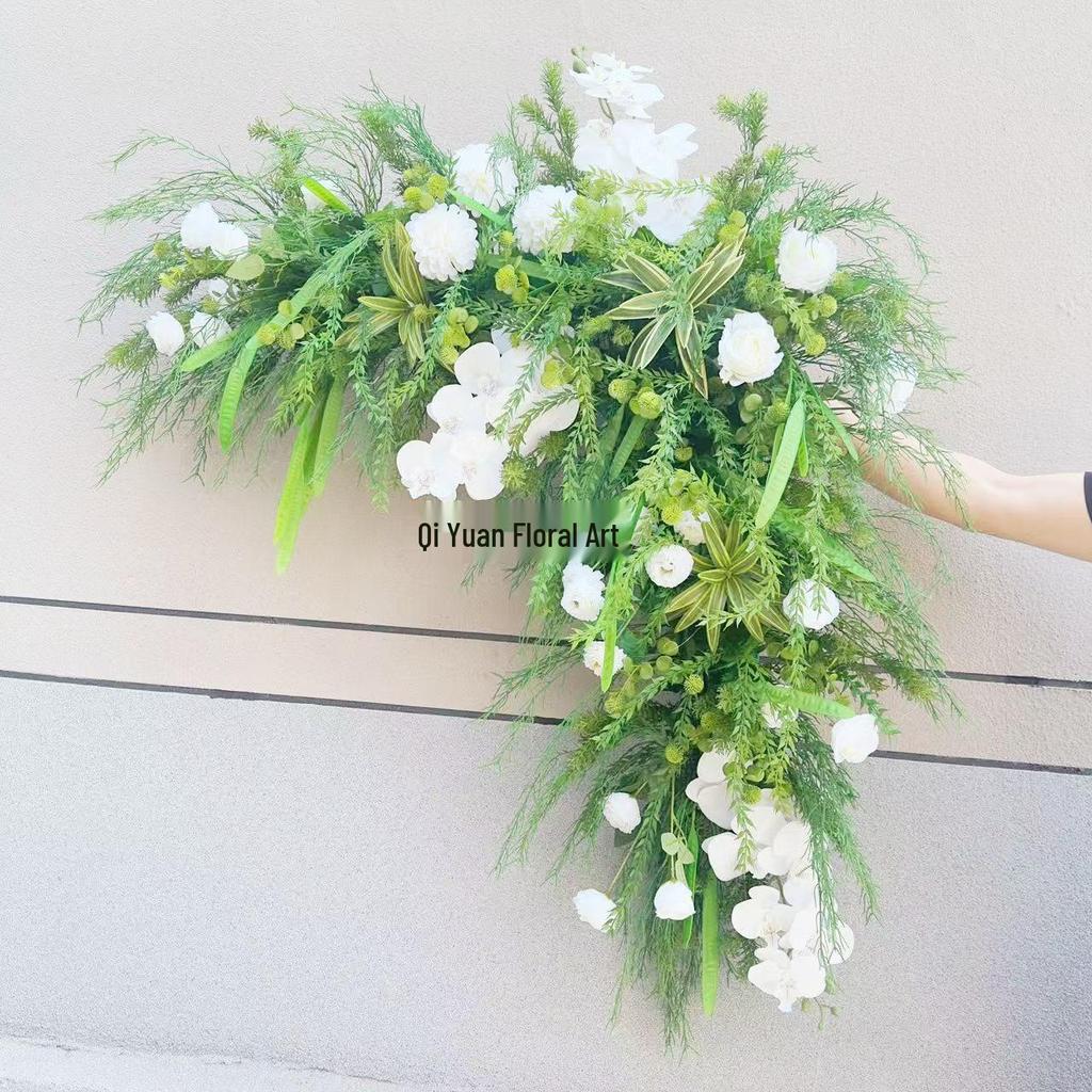 Triangular Silk Flower Wedding Arch Arrangement for Reception Background