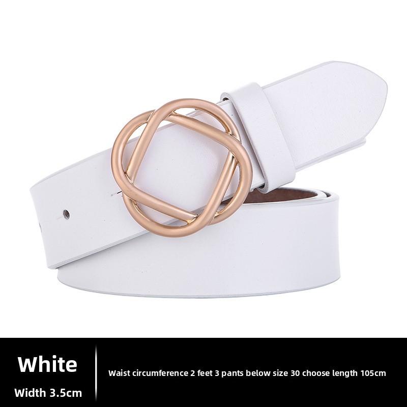 Leather Female Waist Belt With Smooth Snap Closure For Daily Outfits