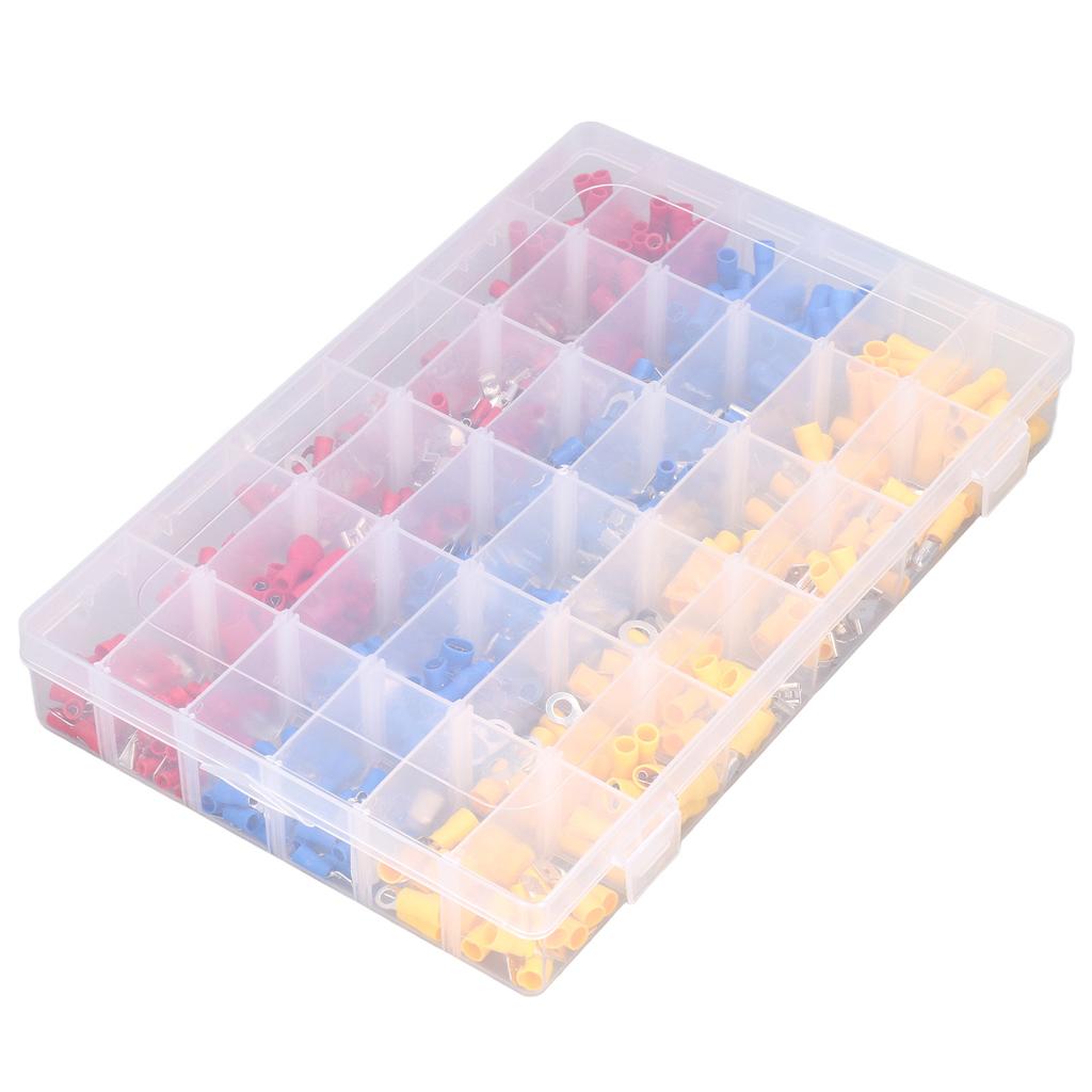 540Pcs/Set Mixed Crimp Terminals Copper PVC Quick Disconnect Electrical Wire Connectors for Computer