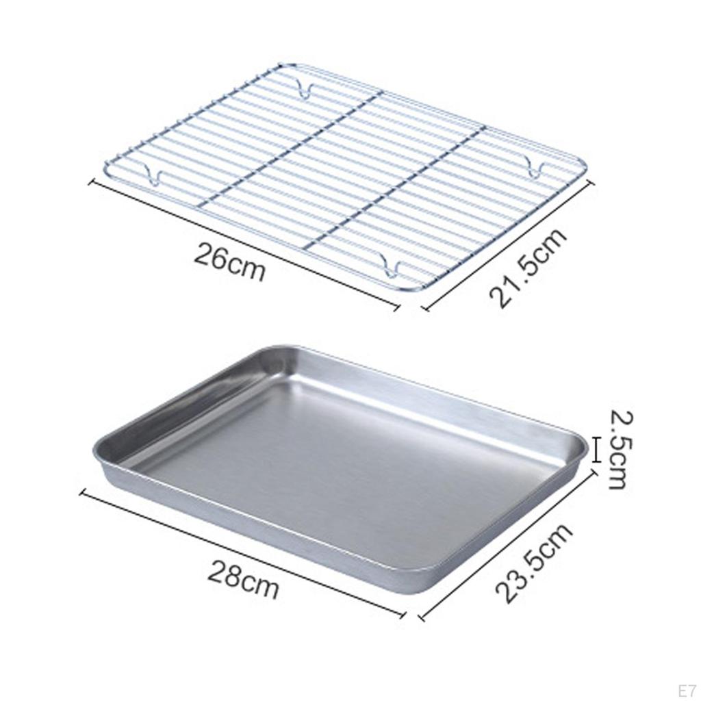Baking , Cookie with Wire Rack, Versatile, Non-Stick Oven Tray, Cooling Rack for Baking, Roasting,