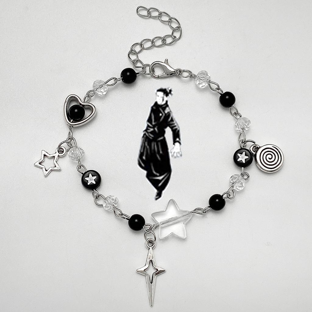 Unique Punk Style Hollow Five-Star Bracelet for Cool Girls and Boys - Heart-shaped Handmade Jewelry